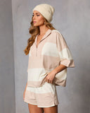 Cozy Standard Striped Quarter Zip Top