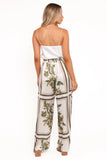 Lara Wide Leg Pants Olive Print