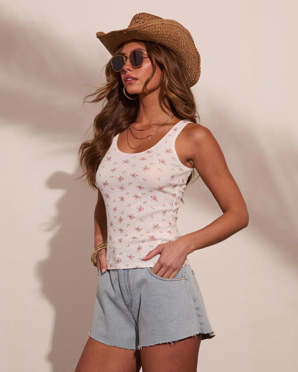 Outlaw Orchid Floral Tank Top