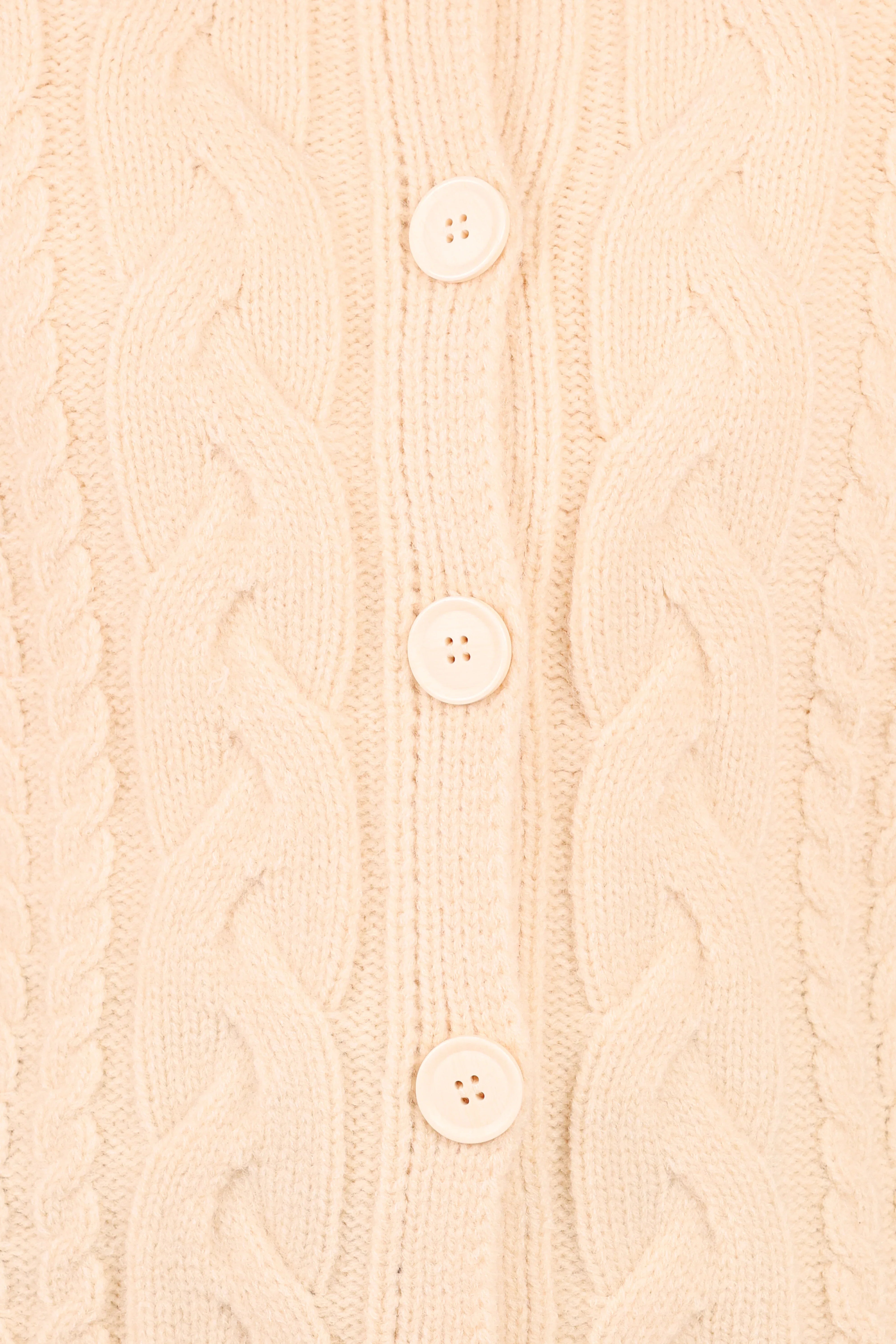 Nika Cable Knit Cardigan Taupe