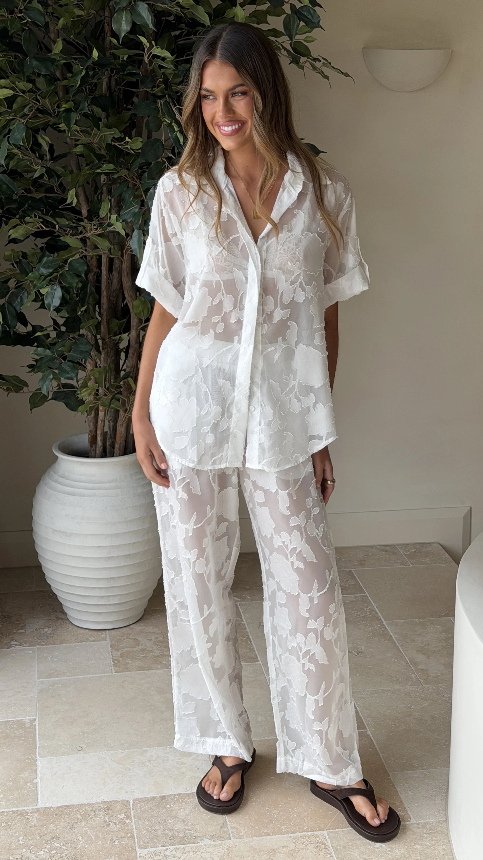 Mollie Lace Pants White