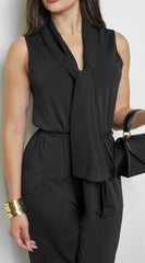 Eclisse Front Tie Jumpsuit Black