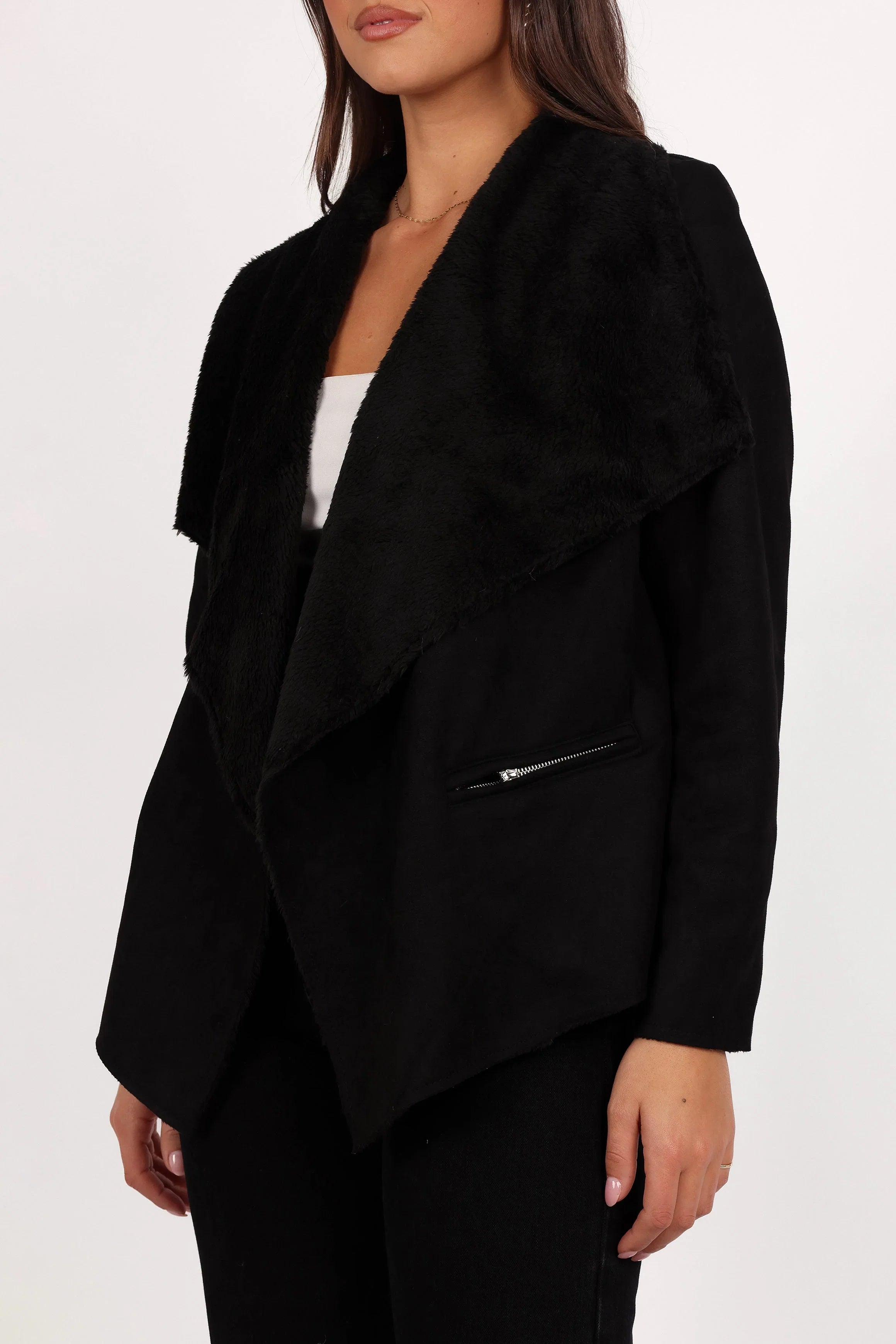 Lopez Faux Sherling Jacket Black