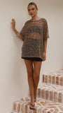 Zinnia Oversized Sequins Tee Mocha