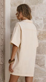 Ilia Denim Mini Dress Cream