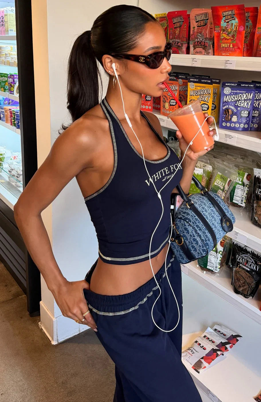 Chill In Style Halter Top Navy
