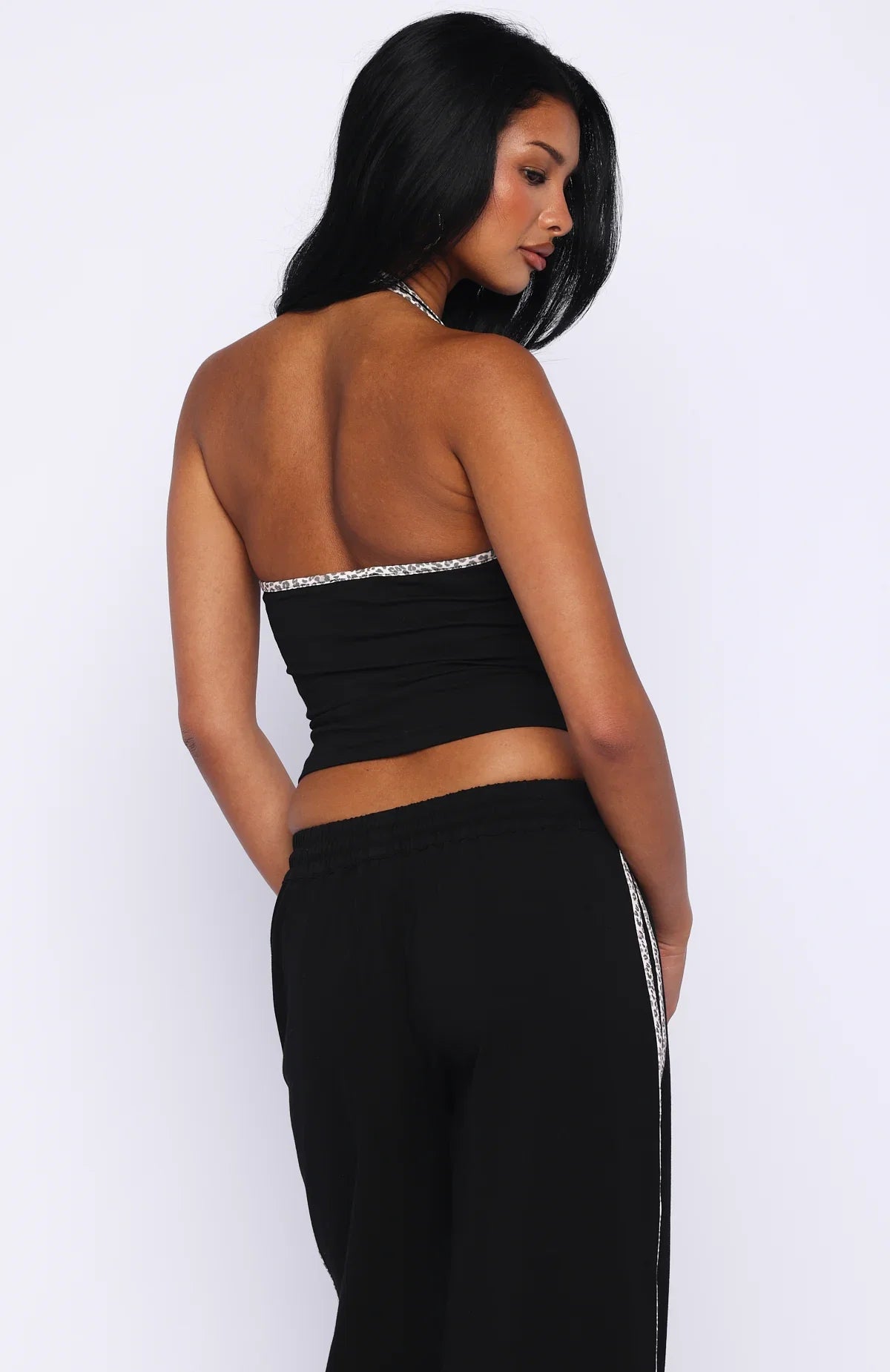Boss Babe Vibes Halter Top Black