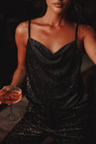 Ensley Velvet Shimmer Top Black