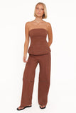 Benton Eyelet Strapless Top Brown