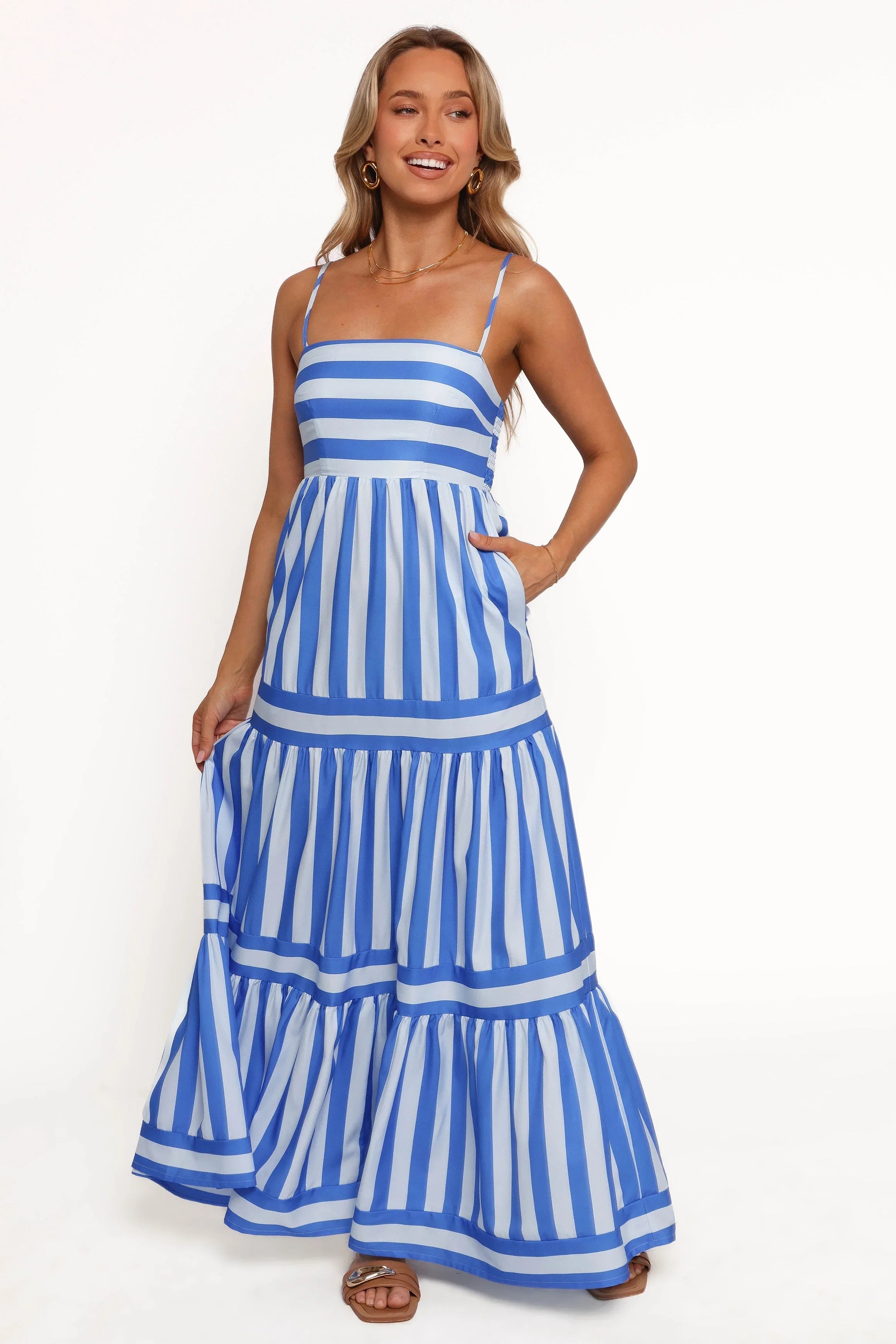 Emry Maxi Dress Blue Stripe