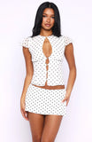 Choose Wisely Top White Black Polka Dot