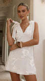 Usha Tie Strap Mini Dress White