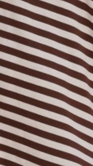 Pia One Shoulder Oversize Tee Choc White Stripe