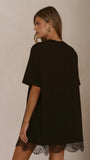 Saya T Shirt Lace Mini Dress Black