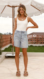 90S Relaxed Short Light Vintage Blue