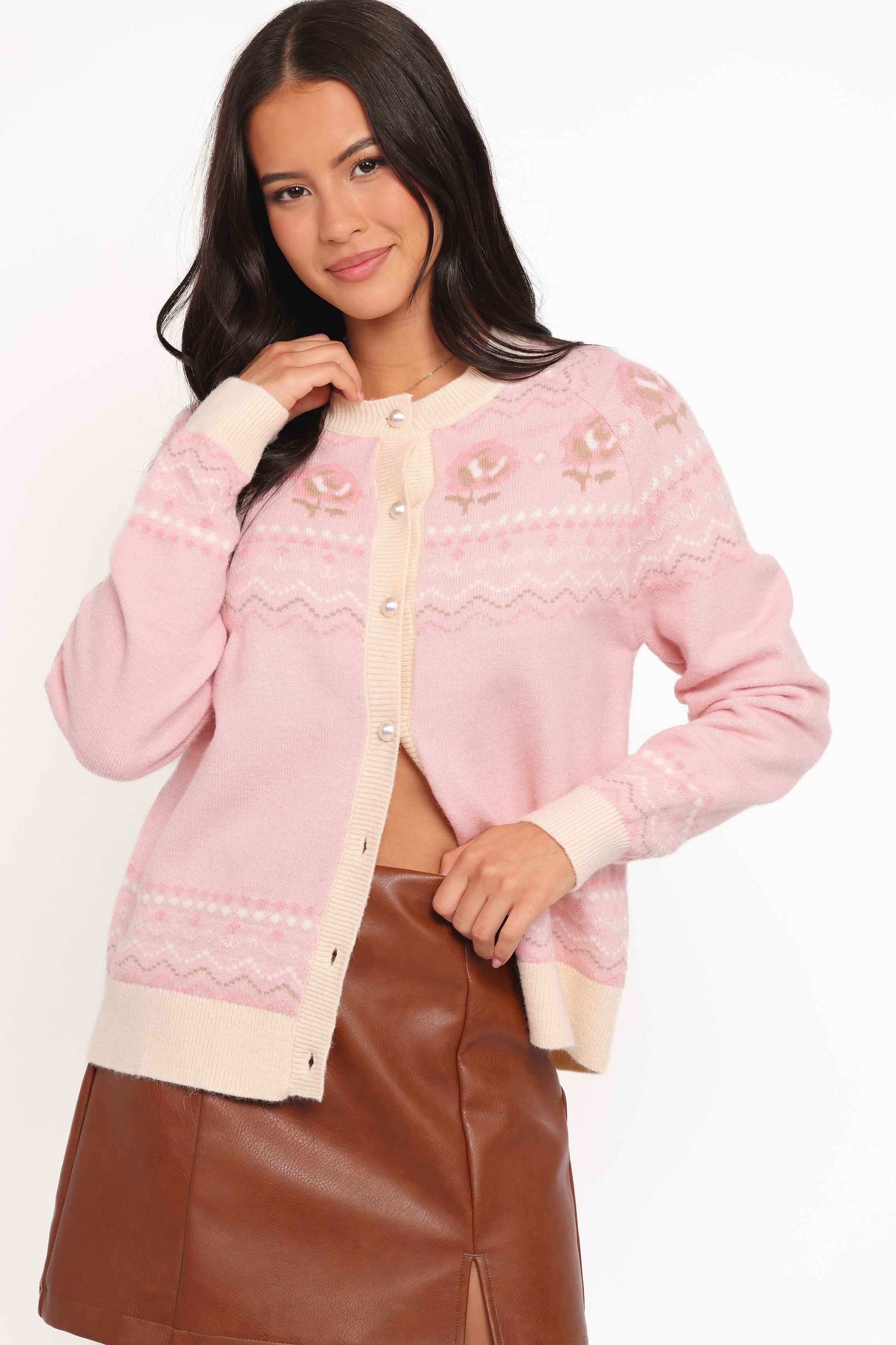 Poppi Fairisle Cardigan Pink