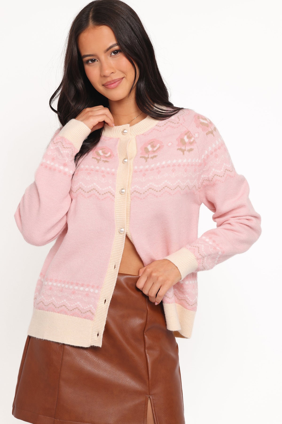 Poppi Fairisle Cardigan Pink