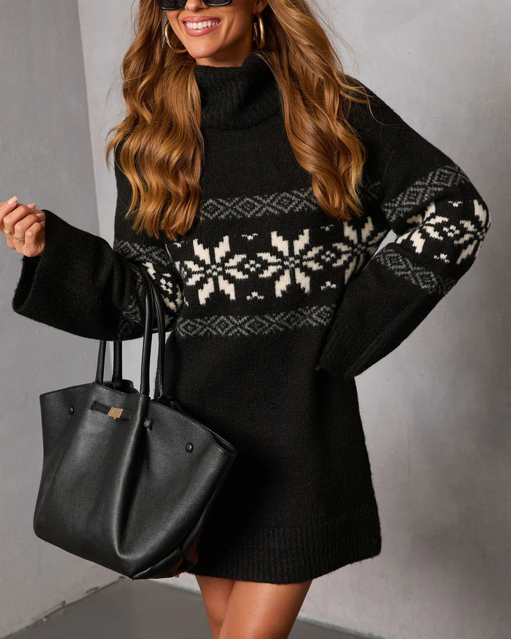 Frostlane Snowflake Fair Isle Mini Sweater Dress