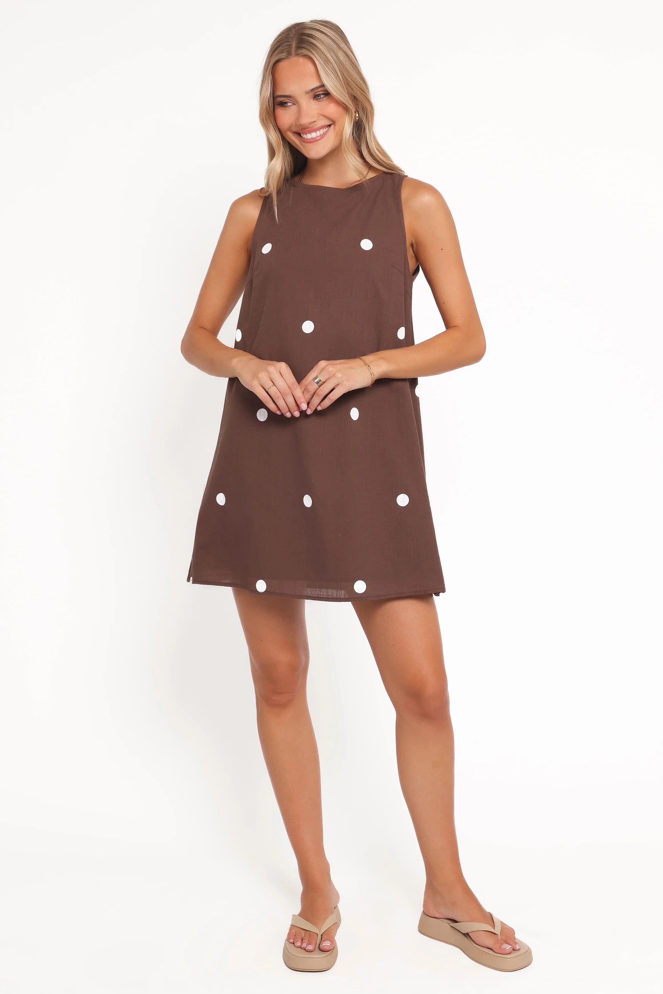 Chantelle Mini Dress Chocolate Polka Dot