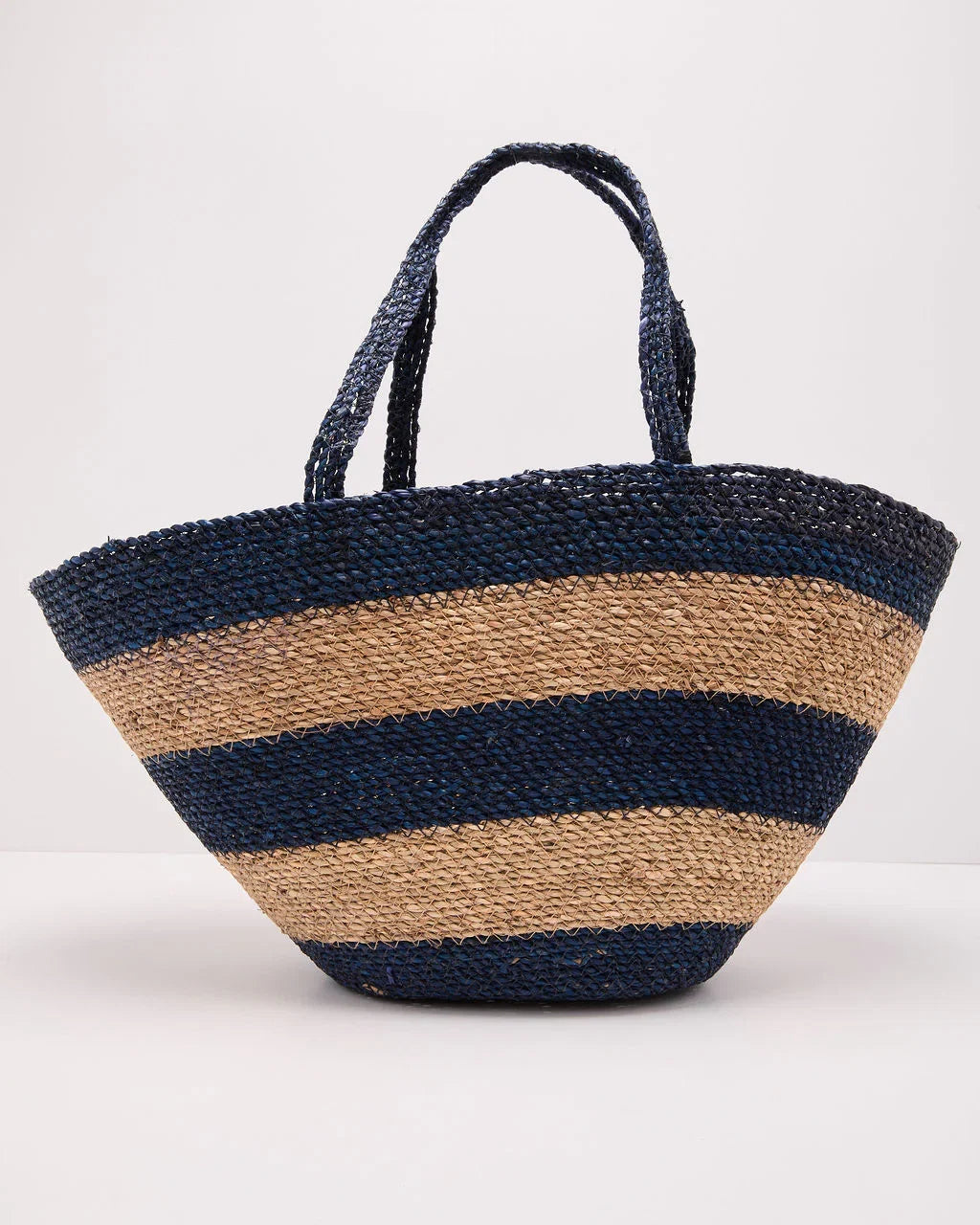 Bright Escape Striped Woven Straw Tote Bag
