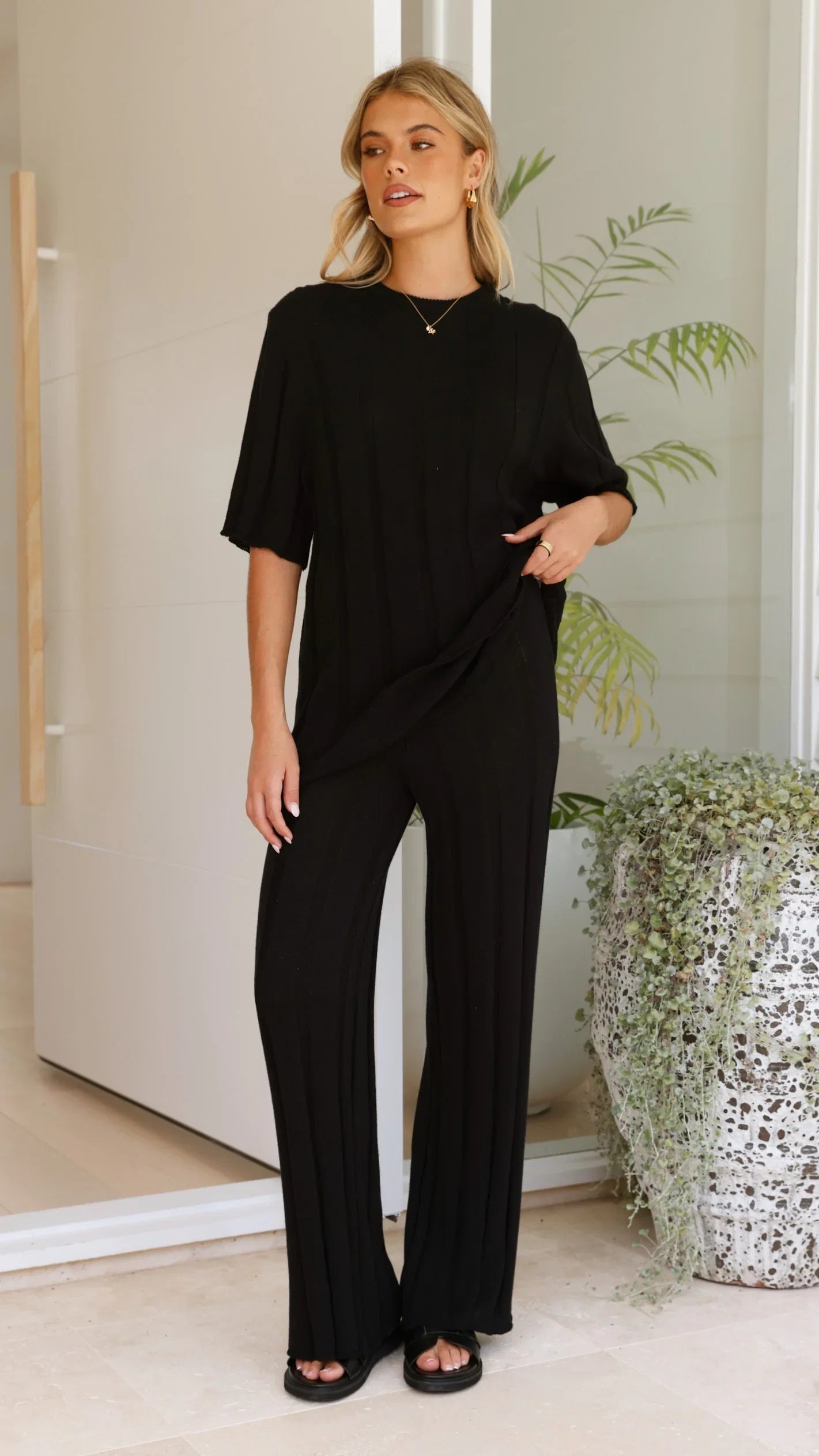 Bayu Knit Pants Black