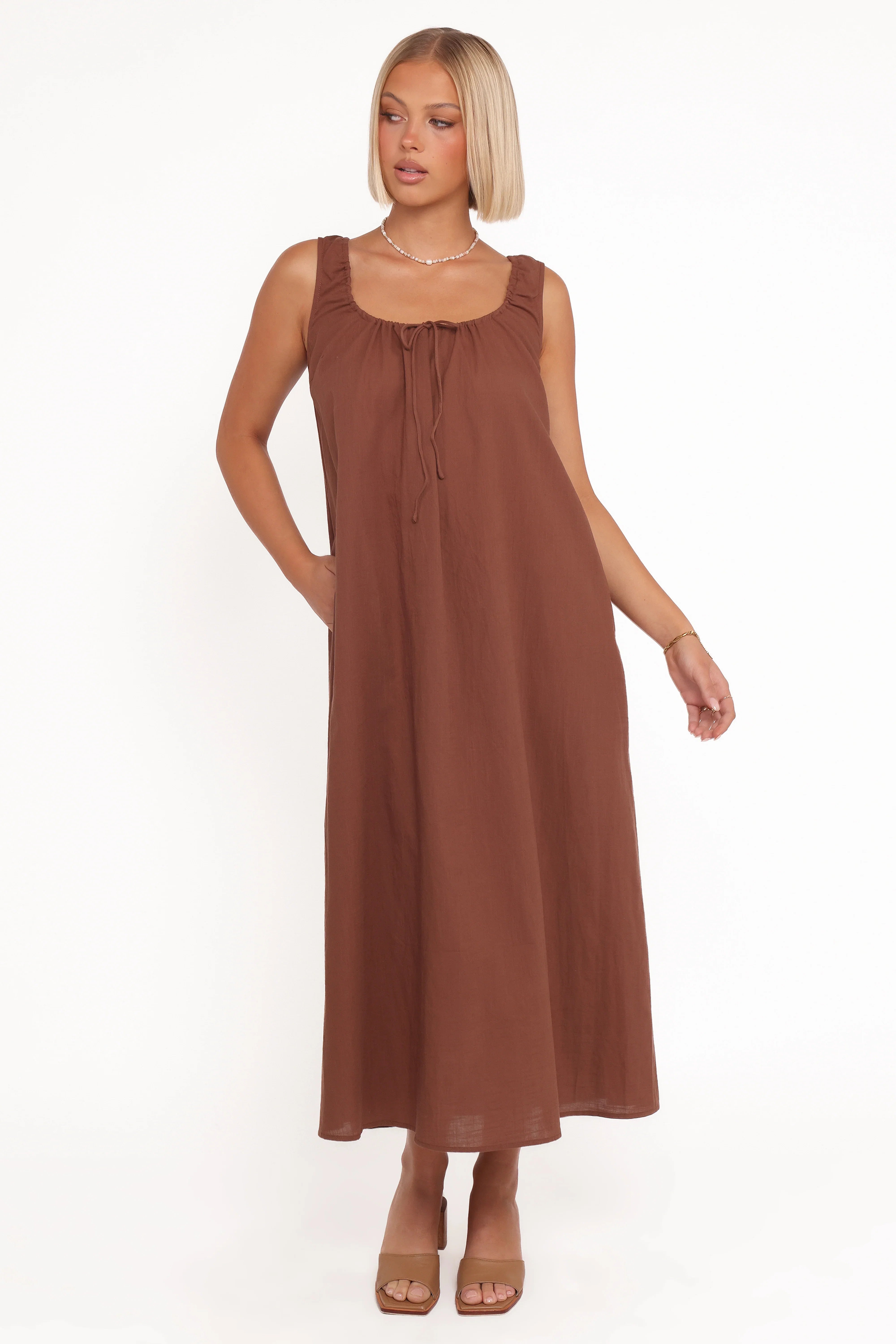 Bowman Maxi Dress Chocolate Brown