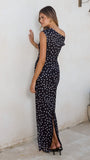 Lilani Maxi Dress Black White Polka Dot