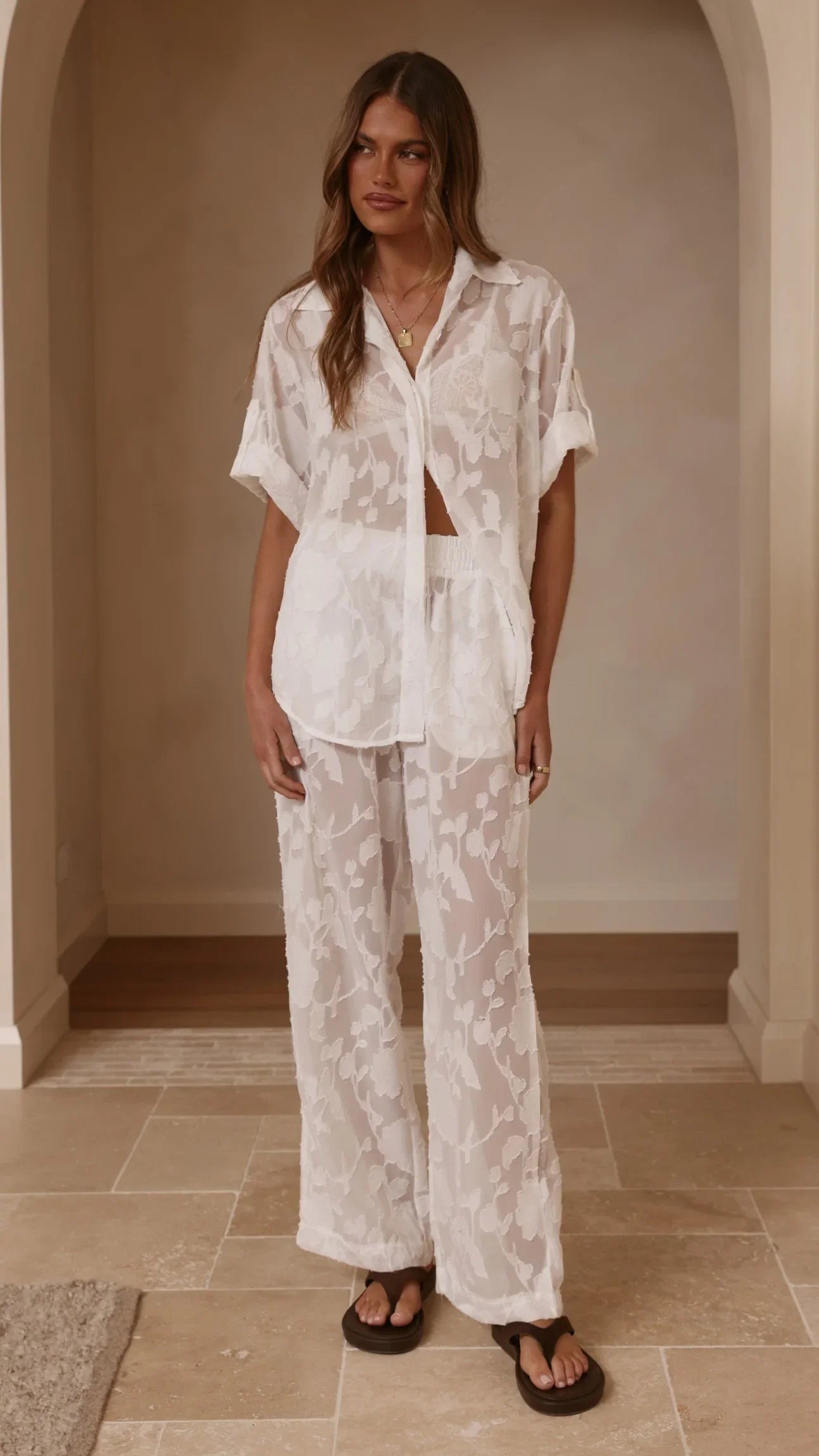 Mollie Lace Shirt White