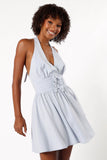 Leigh Halterneck Mini Dress Light Blue