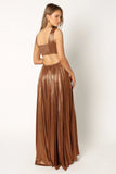 Shania Pleated Maxi Dress Bronze