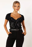 Lennox Bow Bodysuit Black