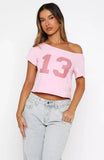 Whenever Youre Ready Off Shoulder Relaxed Tee Pink