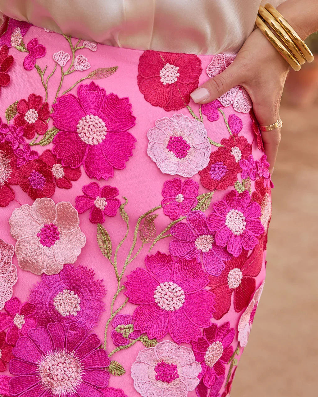 Love Notes Floral Applique Mini Skirt