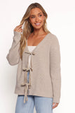 Hammond Tie Up Cardigan Taupe