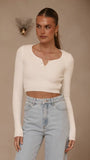 Lacy Long Sleeve Top White