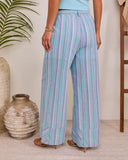 Breezy Muse Striped Wide Leg Waist Tie Pants