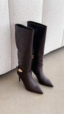 Druella Heeled Boot Dark Cacao