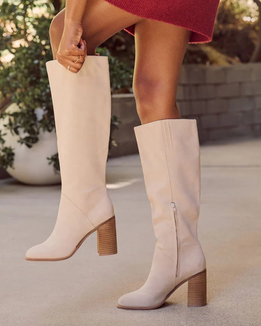 Always Here Block Heel Knee High Boots
