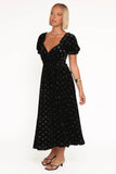 Farryn Maxi Dress Black Gold Velvet