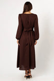 Roman Long Sleeve Maxi Dress Brown