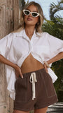 Neena Denim Shorts Chocolate