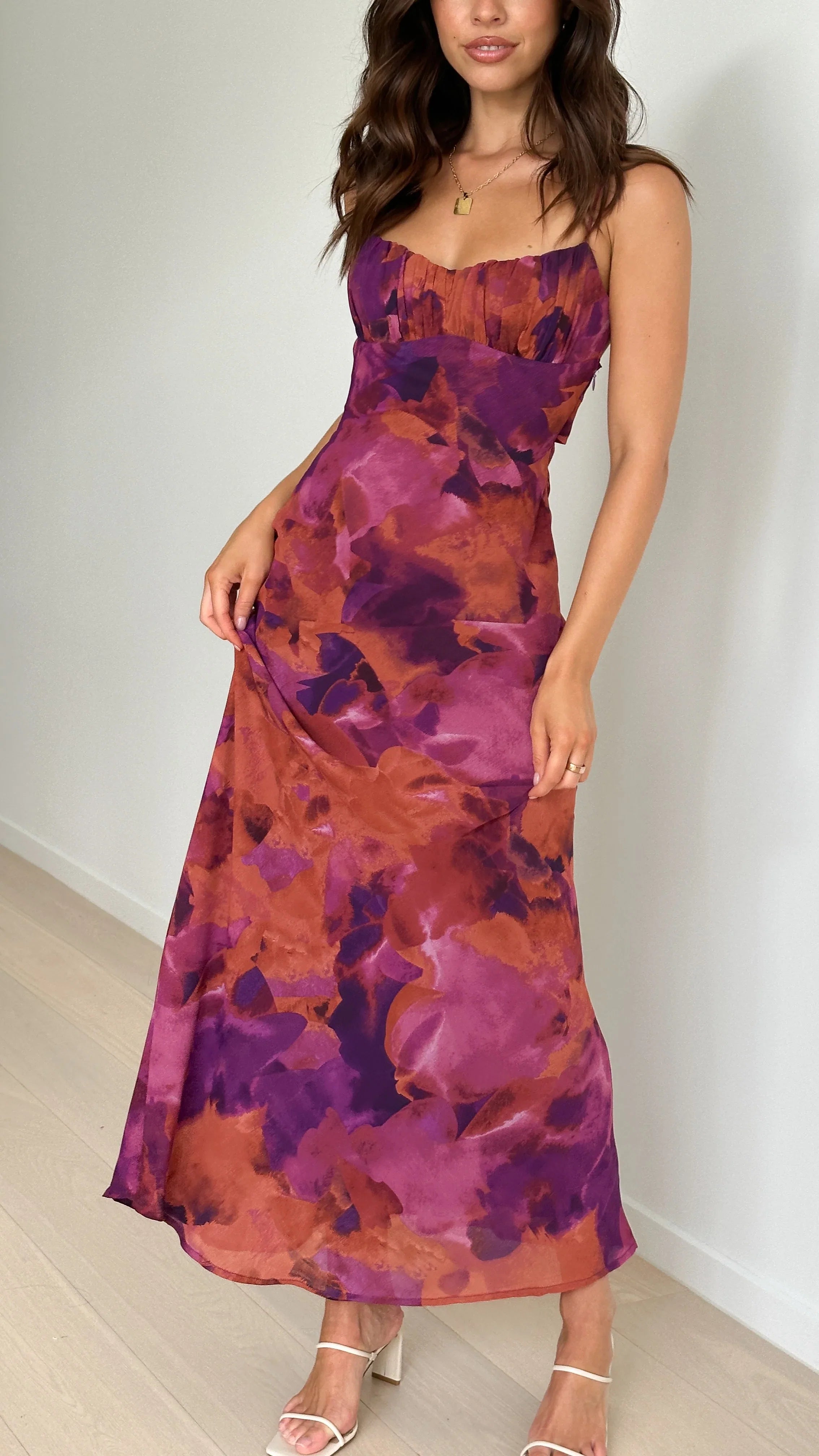 Margie Midi Dress Dark Rose