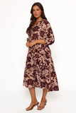 Isaac Maxi Dress Brown Floral