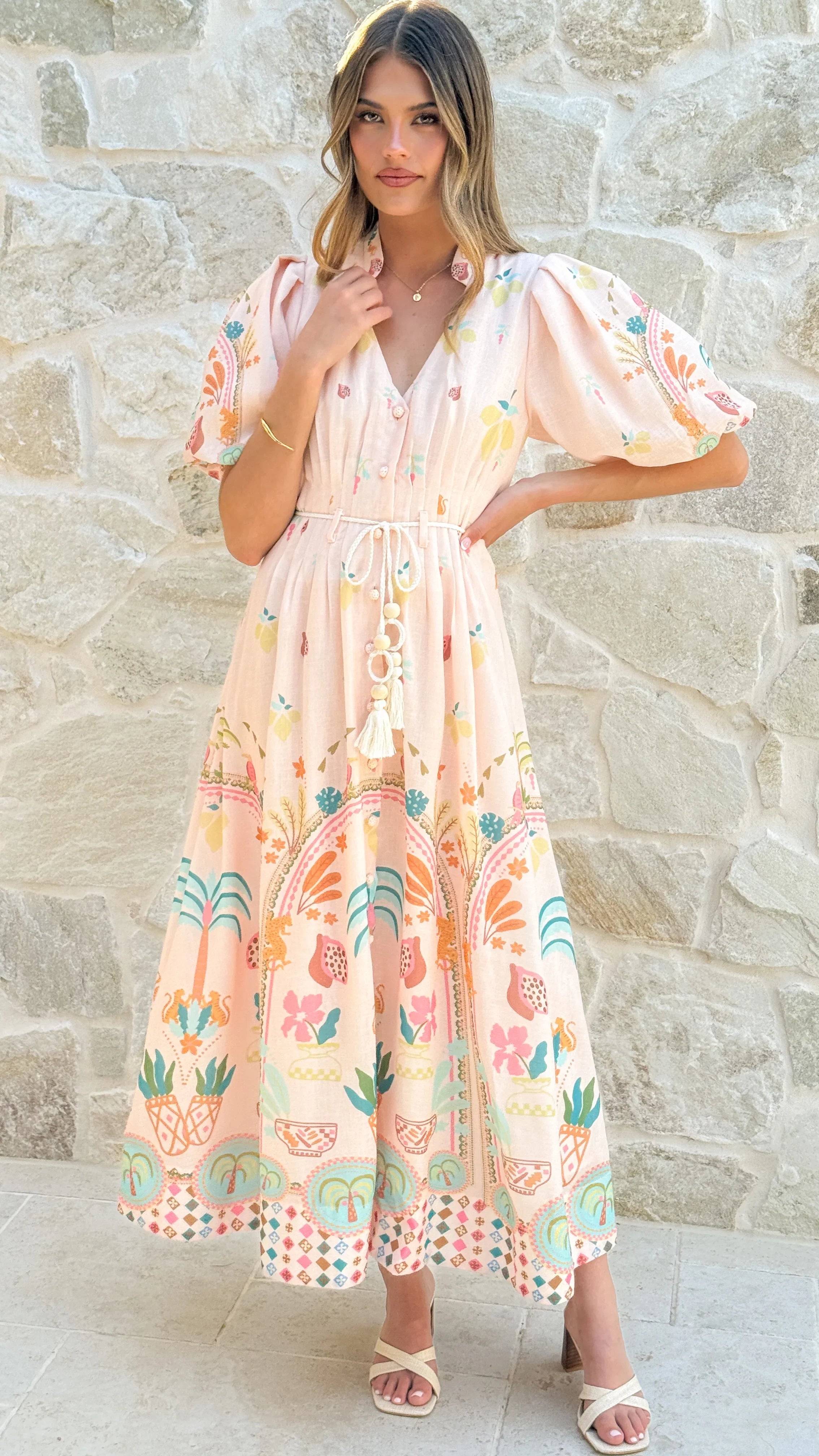 Tamsin Midi Dress Acacia Palm