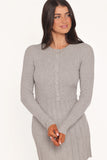 Darlina Long Sleeve Mini Dress Heather Grey