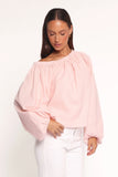 Zion Off Shoulder Long Sleeve Top Pale Pink
