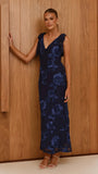 Usha Tie Strap Maxi Dress Navy