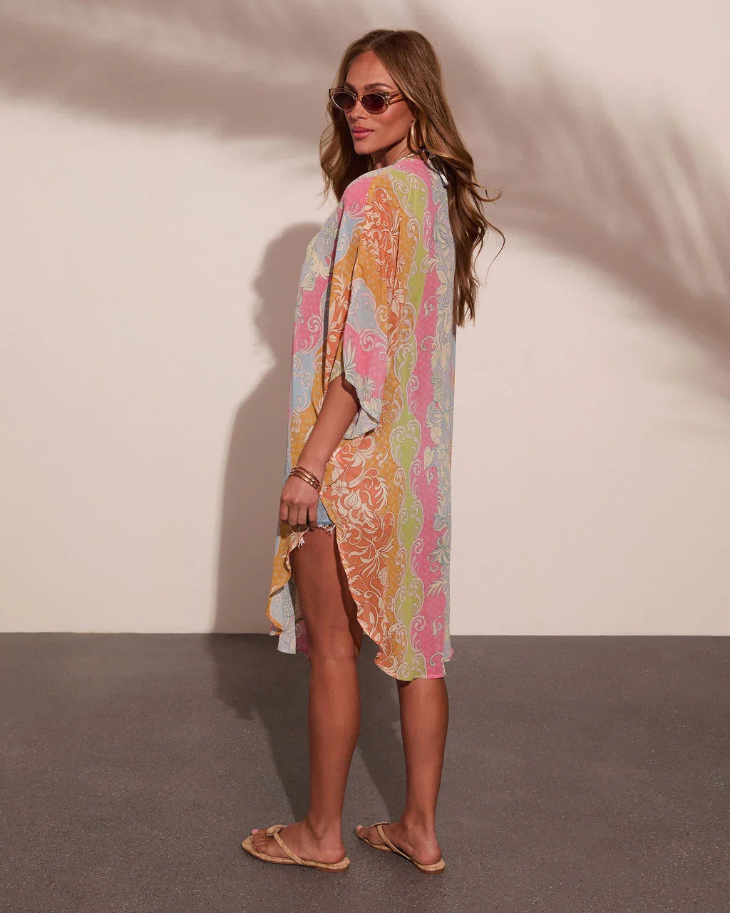 Fresh Rays Abstract Cover Up Front Tie Top