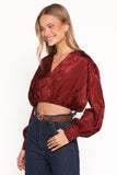 Bowman Cropped Blouse Wine