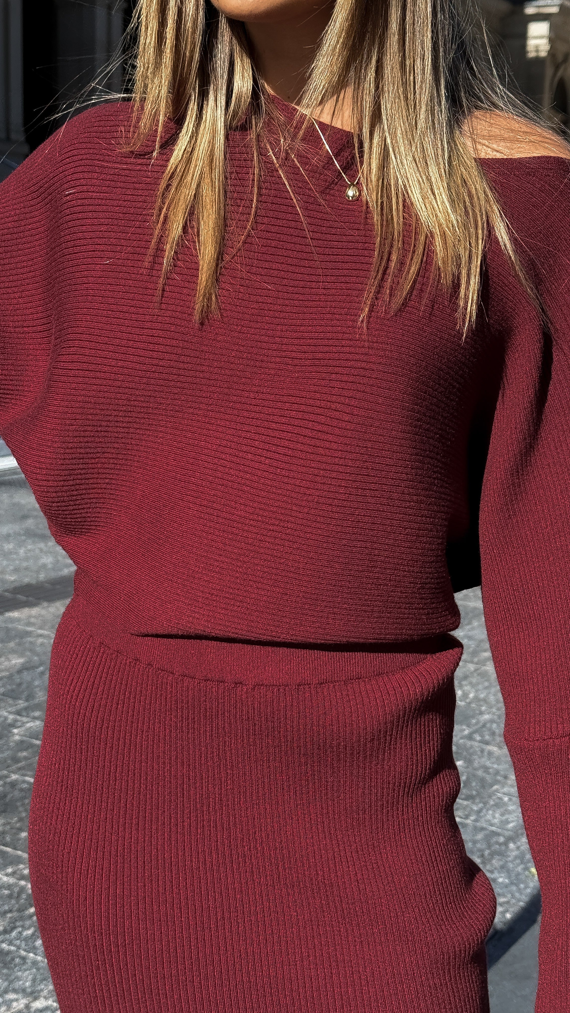 Iluka Knit Top Burgundy